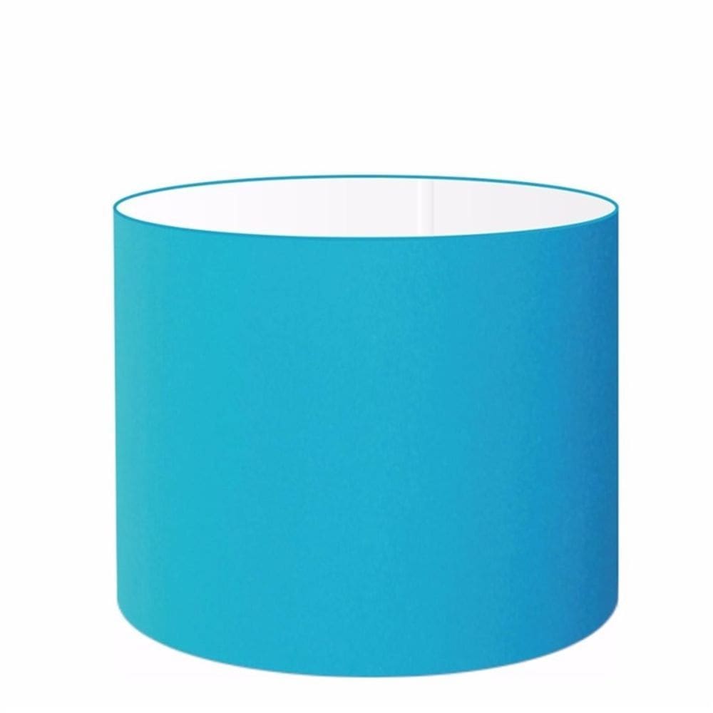 Cúpula em Tecido Cilindrica Abajur Luminária Cp-4146 40x30cm Azul Turquesa