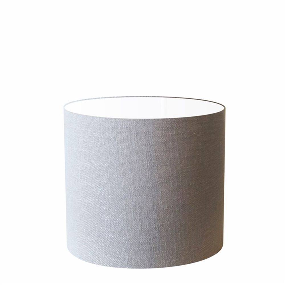 Cúpula em Tecido Cilindrica Abajur Luminária Cp-4113 30x25cm Rustico Cinza