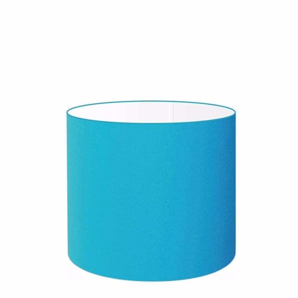 Cúpula em Tecido Cilindrica Abajur Luminária Cp-4113 30x25cm Azul Turquesa