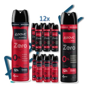 Kit 12 desodorantes masculino feminino vegano zero al above