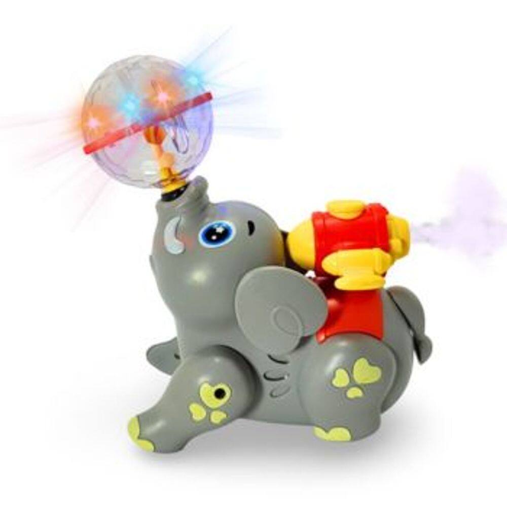 Elefante Brincalhao Braskit Brinquedo Bate e Volta com Som Luz Movimento