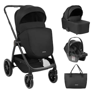 Carrinho Moises Modena Com Bebe Conforto E Bolsa Black - Kikka Boo