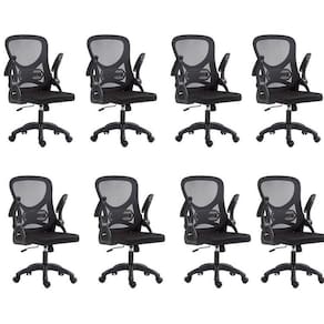 Kit com 8 Cadeira Escritório Diretor Office Columbus com Tela Mesh Preto