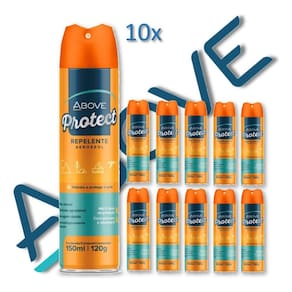 Kit 10 repelente spray protect above secagem rápida 150ml
