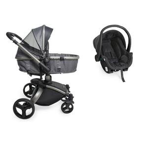 Carrinho Galzerano Vulkan Silver Com Bebe Conforto Preto
