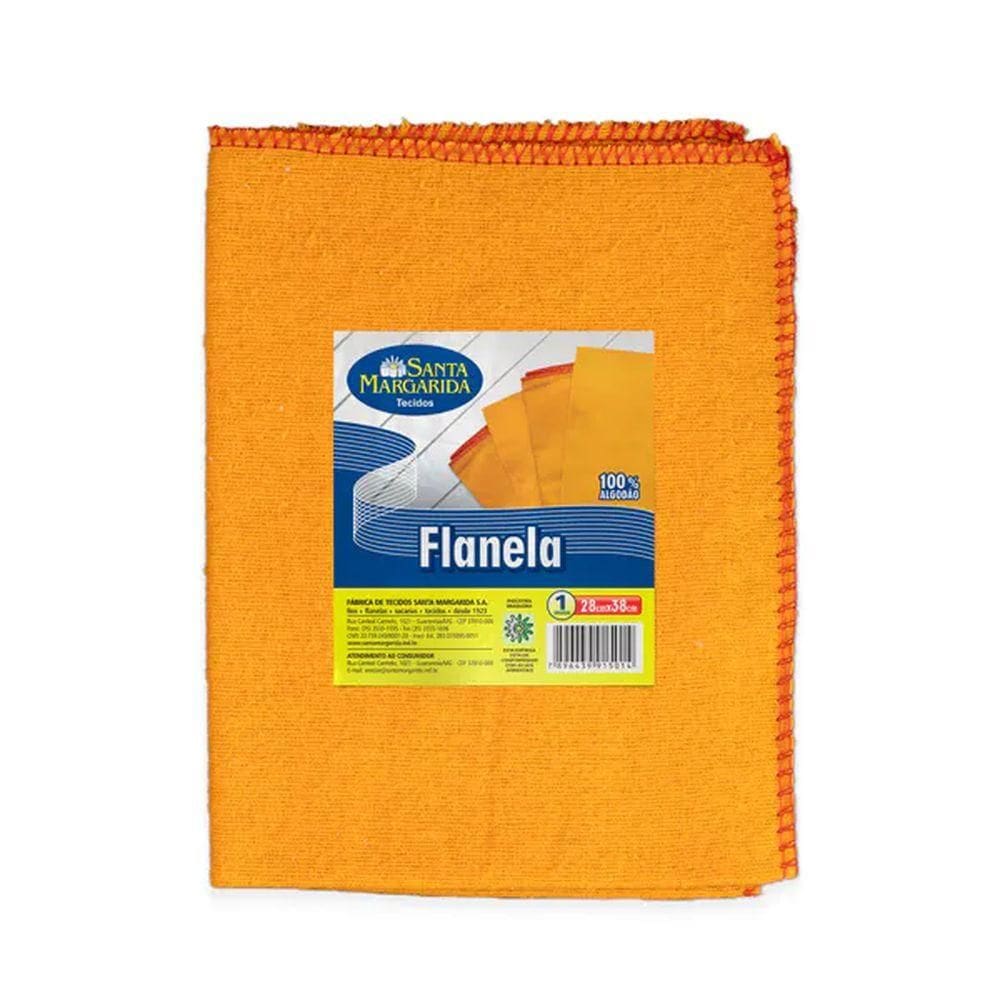 Flanela Amarela 28x38cm 100% Algodão - Santa Margarida