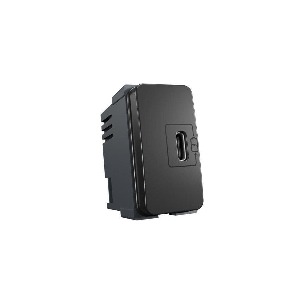 Módulo Tomada Carregador Usb-C Margirius B3 2A 10W Preto Ebo