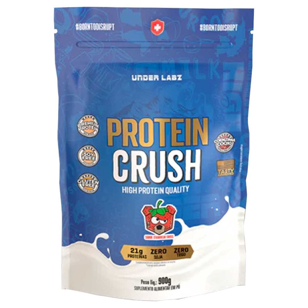 Protein Crush Whey Protein Concentrado Refil 900g Morango
