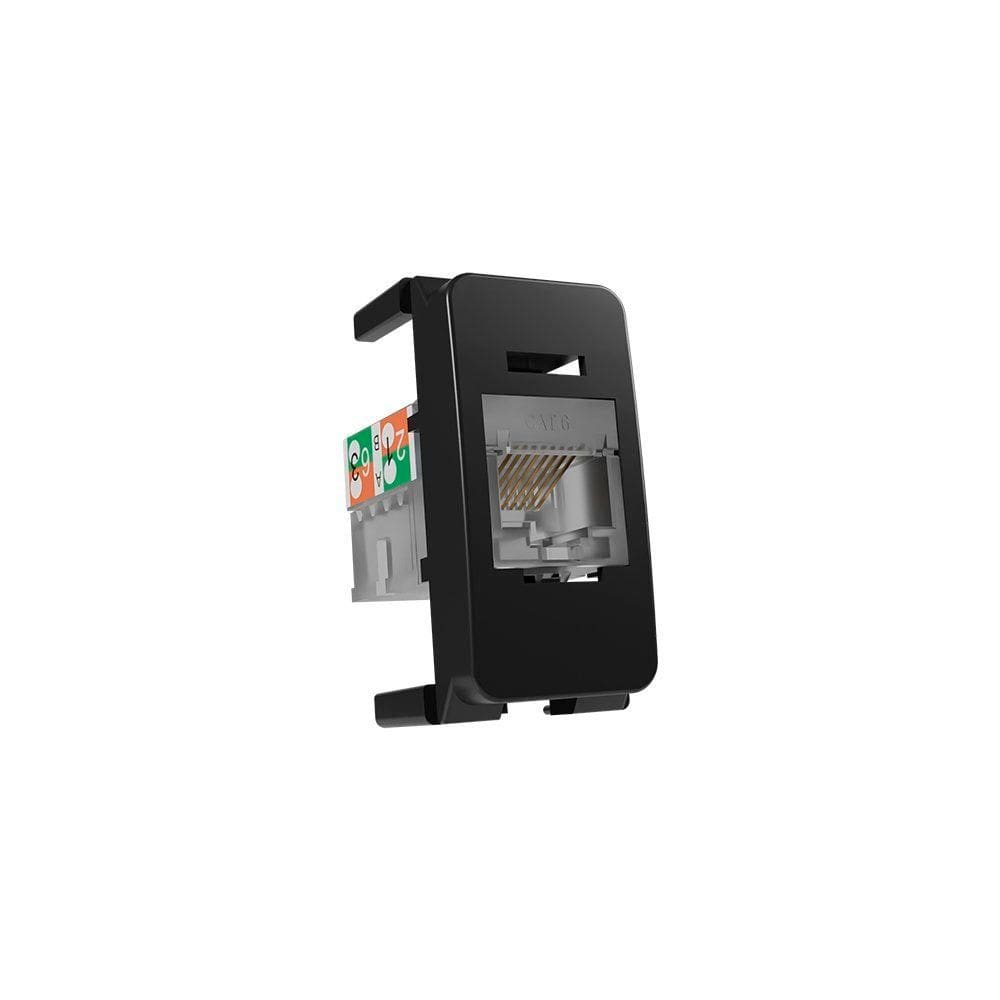 Módulo Tomada para Rede de Informática MarGirius B3 Colors RJ45 Cat6 Preto Ebony