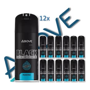 Kit 12 desodorante aerosol men black serie marine 100ml abov