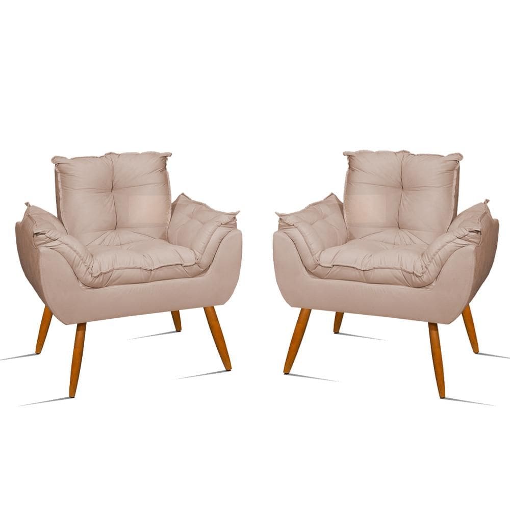 Kit 2 Poltronas Opala Suede Luxo