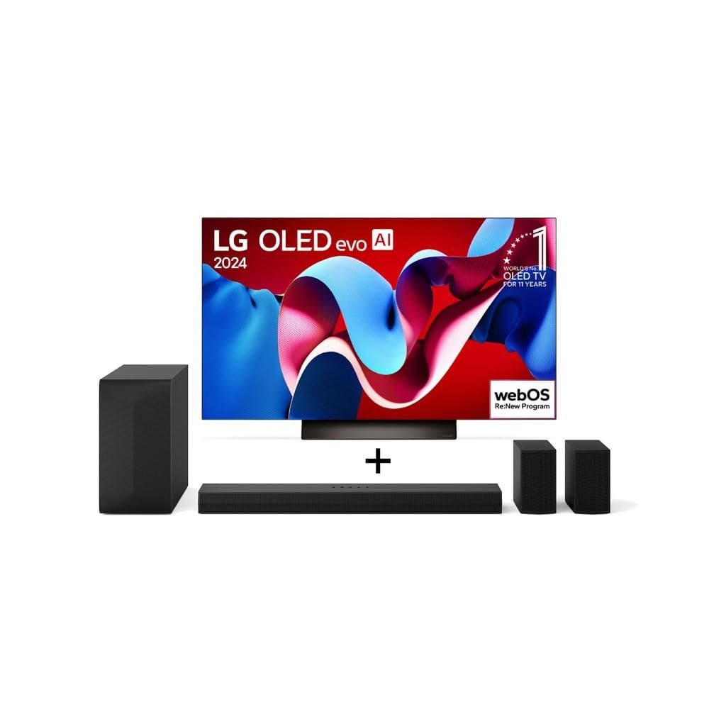 Combo LG Smart TV OLED evo AI C4 4K 55 polegadas 2024 + SoundBar S60TR, 5.1 Canais, Bluetooth 5.3, Dolby Digital