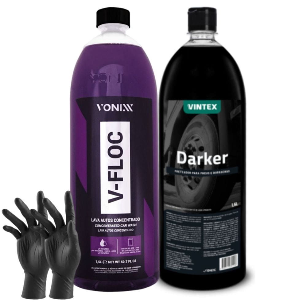 Vonixx Shampoo Automotivo V-floc e Pneu Pretinho Darker Vintex