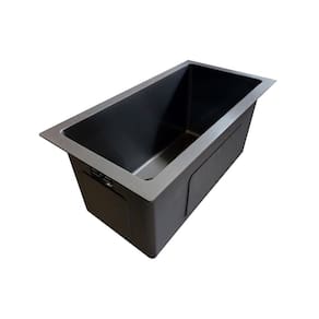 Cuba Inox De Cozinha Embutir Ou Sobrepor Gourmet 41X22 Preta