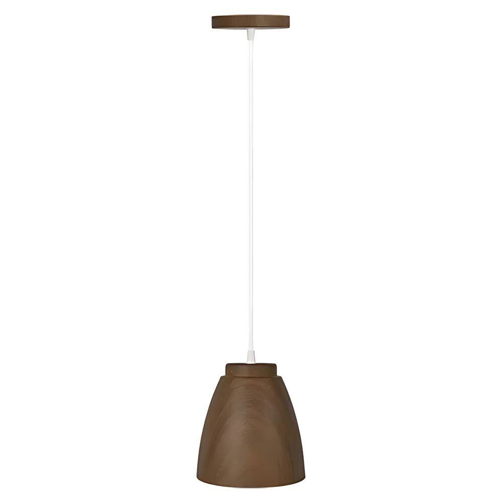 Pendente LED 9W Madeira Teca Bivolt Branco Frio 6500K - IL0021 Ilumi
