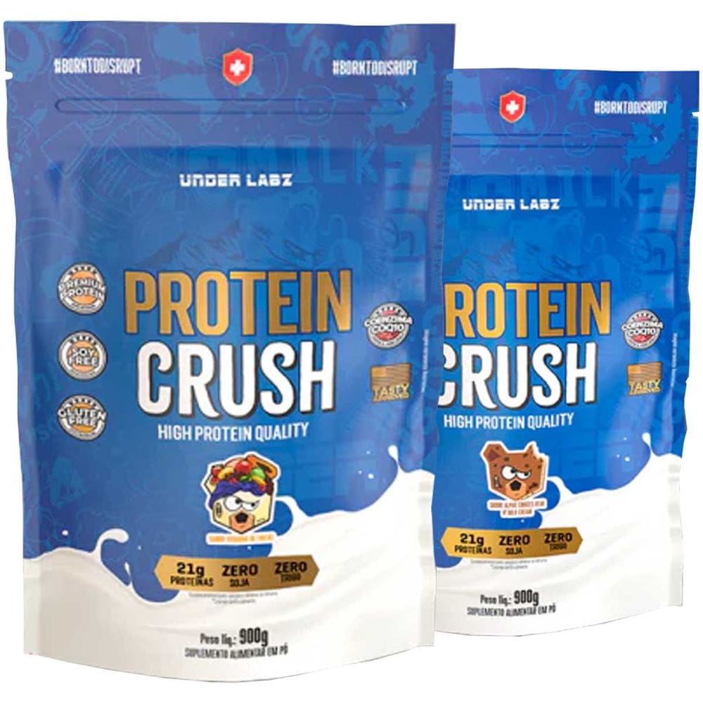 Kit 2x Whey Protein Crush Under Labz 900g Cookies E Vitamina