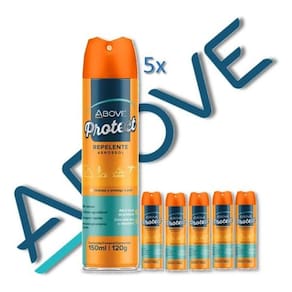 Kit 5 repelentes protect aerosol 6h above 150ml pernilongo