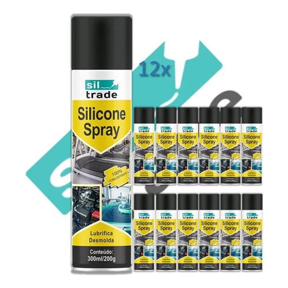 Kit 12 silicone spray lubrificante 300ml 100% concentrado de