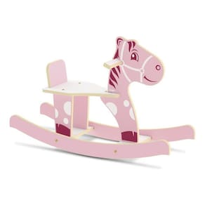 Balanço madeira infantil gangorra cavalinho rosa 35kg junges