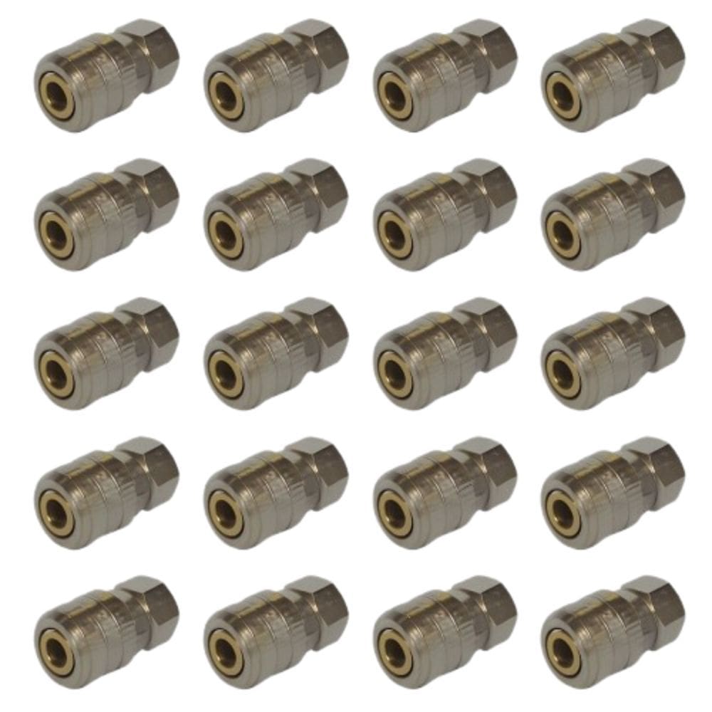 Kit 20 Unidades Engate Rápido Fêmea 1/4 Para Compressor