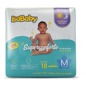 Fralda Isababy Premium 12h Proteção Tamanho M C/ 18 Unidades