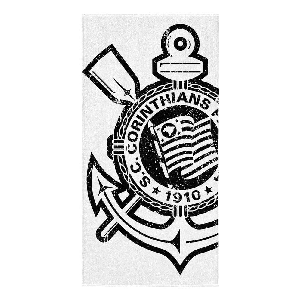 Toalha Banho Lepper Aveludada Transfer Corinthians 70 cm x 1,40 m