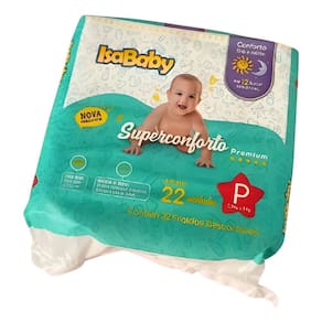 Fralda Isababy Premium 12h Proteção Tamanho P C/ 22 Unidades