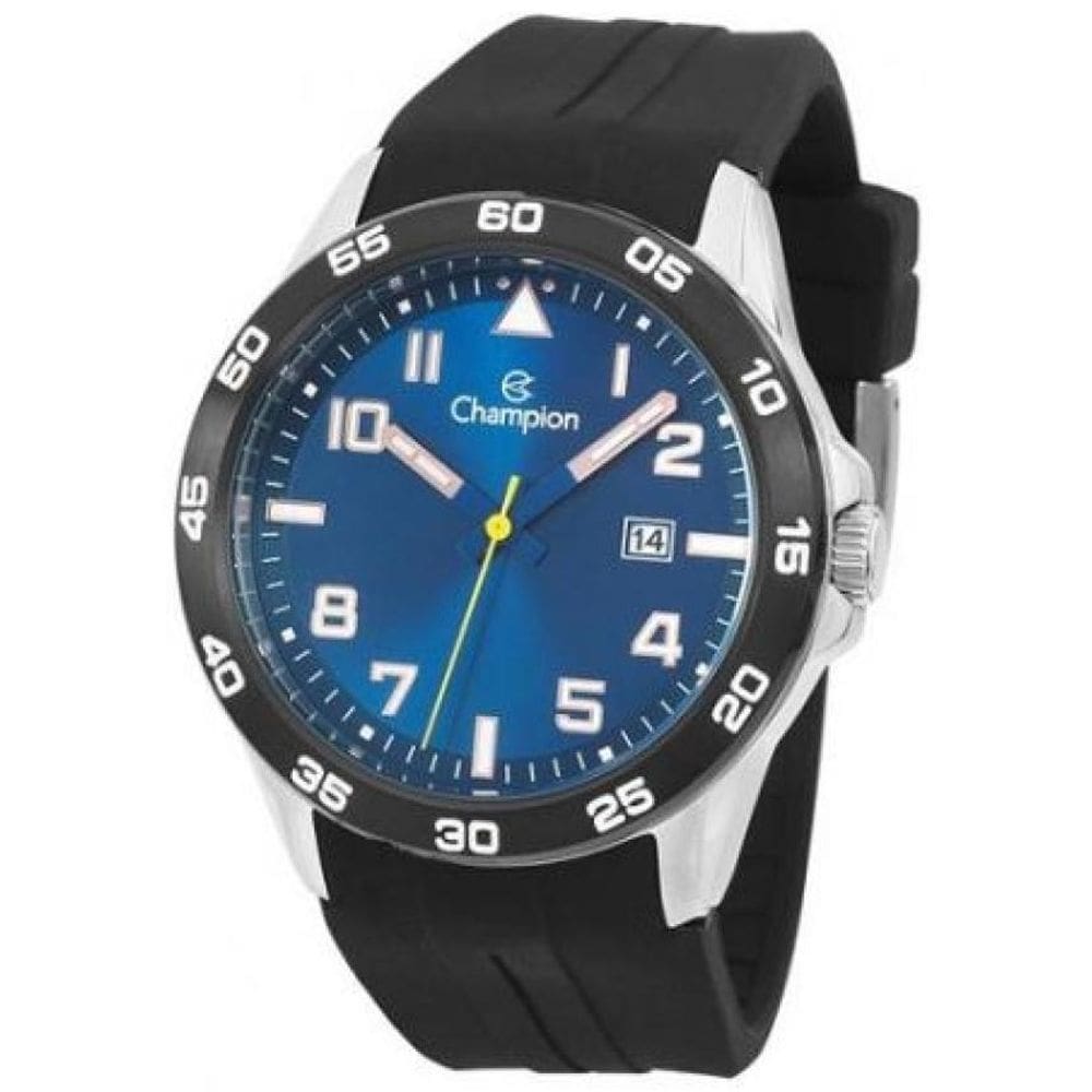 Relógio Masculino Preto Pulseira de Borracha Champion