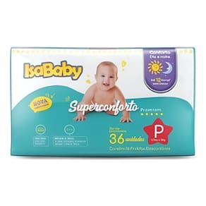 Fralda Isababy Premium 12h Proteção Tamanho P C/ 36 Unidades