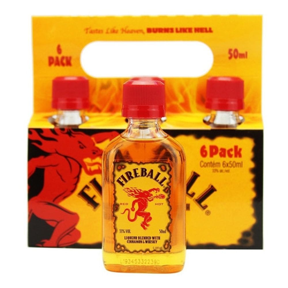 Kit 6 Miniaturas Fireball 50ml
