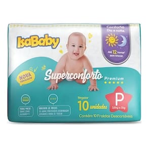 Fralda Isababy Premium 12h Proteção Tamanho P C/ 60 Unidades