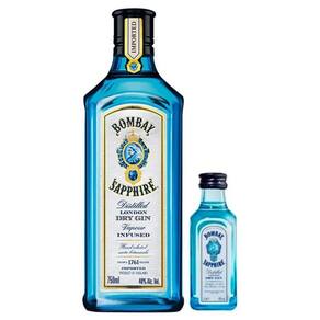 Kit Bombay Sapphire 750ml + Miniatura Bombay Sapphire 50ml