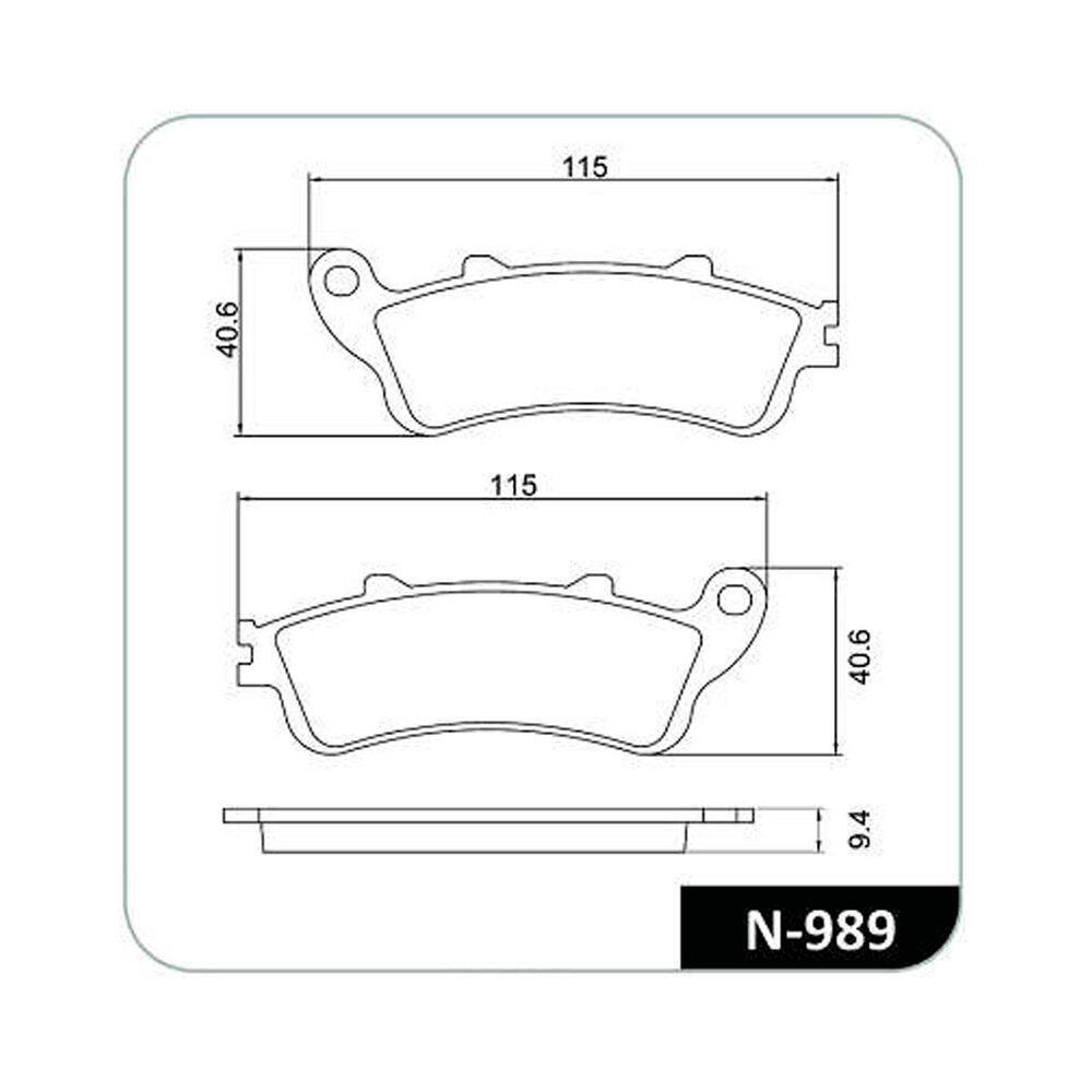 Pastilha De Freio - Fes 125 1998 A 2006 / Fes 150 1998 A 2006 / Fes 250 2000 A 2006 / Gl 1800 2013 A 2016 / St 1100 A6 1996 A 2000 - N989