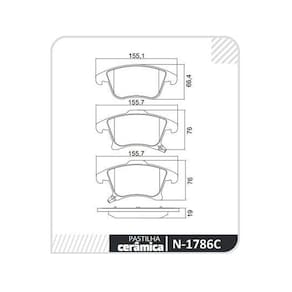 Pastilha De Freio - Fusion 2013 A 2016 / Galaxy 2015 A 2016 / Mondeo V 2012 A 2016 / S- Max 2015 A 2018 - N1786C