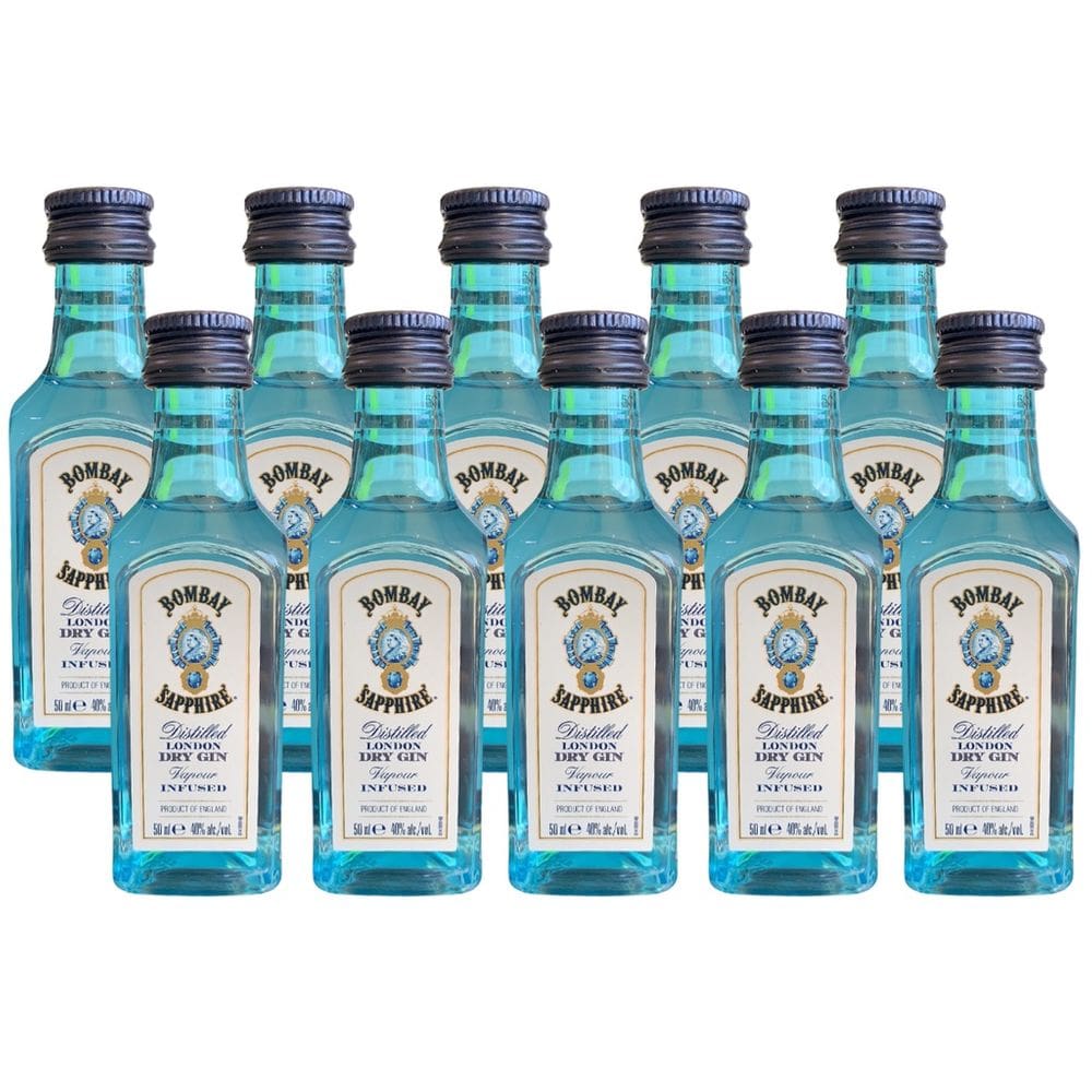 Kit 10 Miniatura Gin Bombay Sapphire 50ml