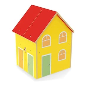Casinha infantil yellow house c/ móveis madeira 27cm junges