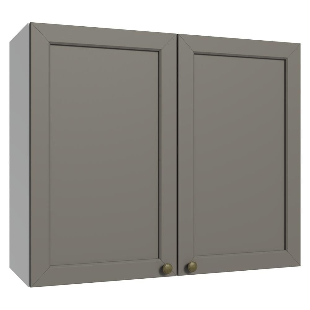 Armário Aéreo 80 cm 2 Portas Branco/Cinza Vik Madesa