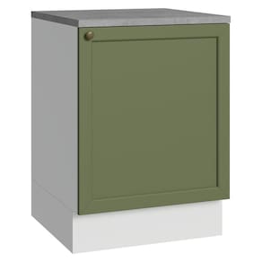 Balcão de Cozinha 60 cm 1 Porta Branco/Verde Vik Madesa