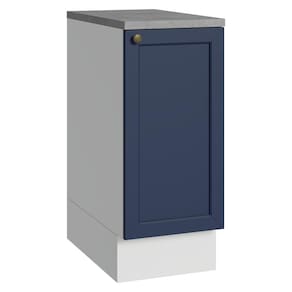 Balcão de Cozinha 35 cm 1 Porta Branco/Azul Vik Madesa