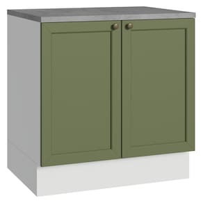Balcão de Cozinha 80 cm 2 Portas Branco/Verde Vik Madesa
