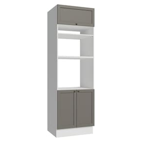 Torre Quente 70 cm 3 Portas Branco/Cinza Vik Madesa