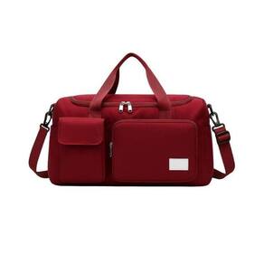 Bolsa De Academia Vermelha Forrada Divisões E Bolso Externo