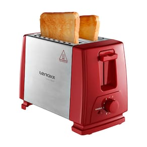 Torradeira Elétrica Lenoxx Red Fast PTR203 Inox Vermelha 220V