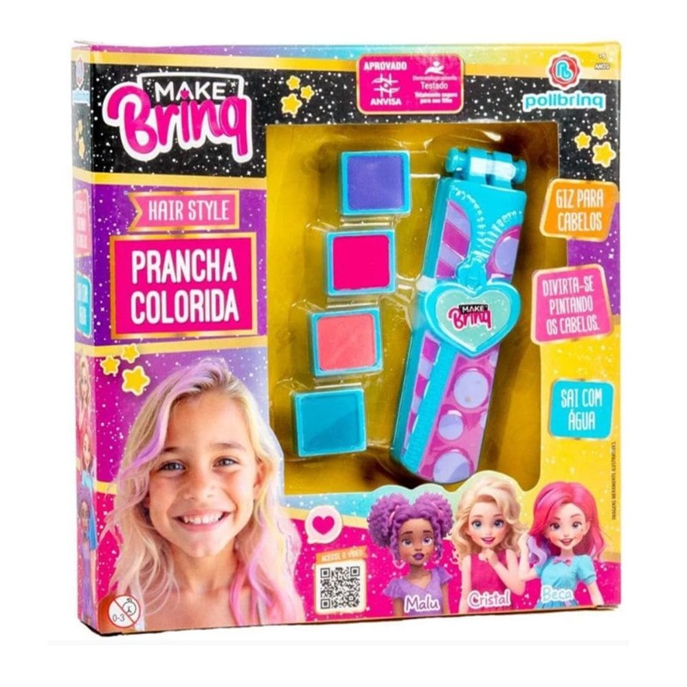 Kit Make Brinq Prancha Colorida - Polibrinq