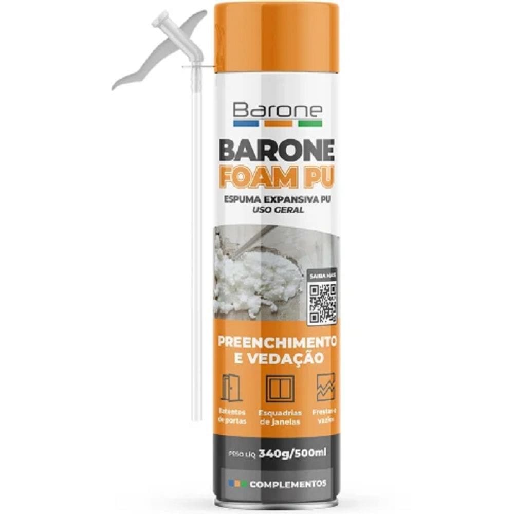 Espuma Expansiva Poliuretano 500ML 340G Barone 22616