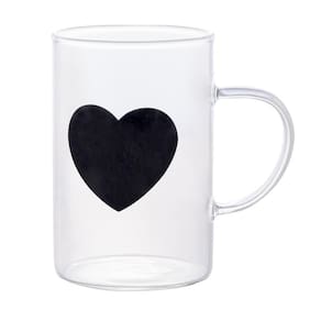 Caneca de Vidro Borossilicato Black Heart 280ml - Lyor