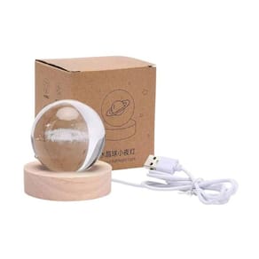 Luminária De Mesa Sistema Solar 3d Cristal Galáxia Planeta