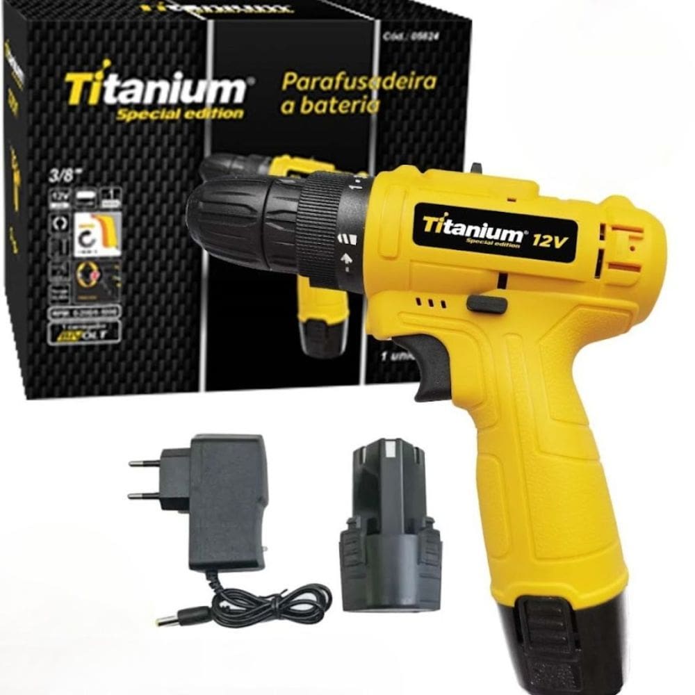 Parafusadeira Furadeira 12v 1,2ah 6238 Titanium
