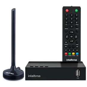 Kit Conversor Digital Intelbras CD905 + Antena Interna DTV-100P Aquário