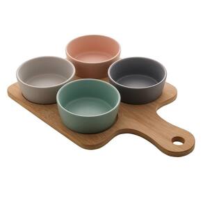 Petisqueira de Ceramica com Bandeja Natural 21x32cm - Lyor
